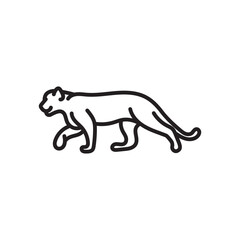 Cougar Outline Icon, Vector illustration