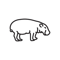 Pygmy Hippopotamus Outline Icon, Vector illustration