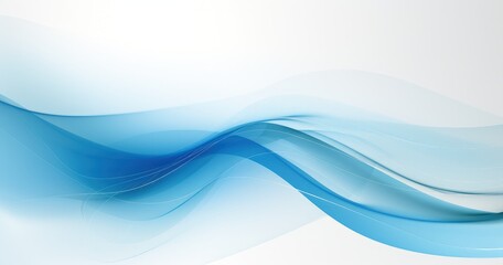Obraz premium A smooth, flowing abstract design in shades of blue, creating a serene and modern aesthetic.