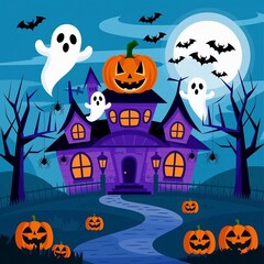 halloween background with pumpkin