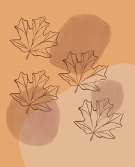 Boho pattern with maple leaves.