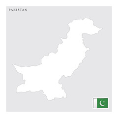 Obraz premium pakistan country map and flag.eps