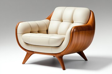 Retro chair with a boxy, angular design fitting right into a mod 1960s living space