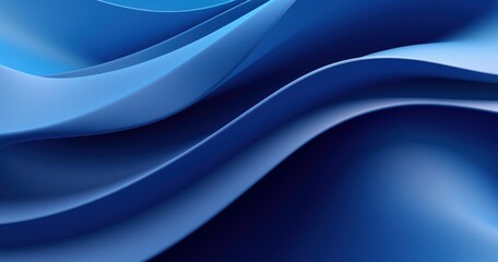Obraz premium A smooth, flowing abstract design in shades of blue, evoking a sense of calm and fluidity.