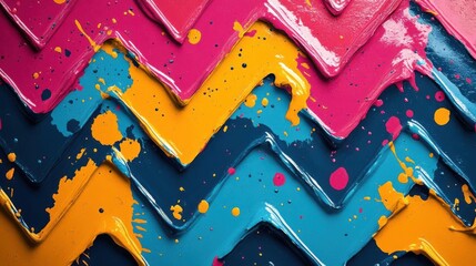 Obraz premium Abstract art splashes with chevron background