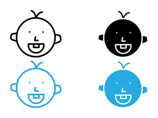 baby dental icon black and white vector outline sign