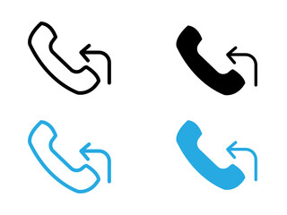 Call back icon black and white vector outline sign