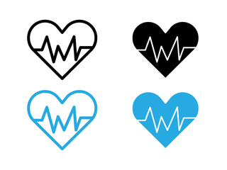 Cardiology icon black and white vector outline sign