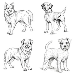 A dog colouring book for kids vector illustration
