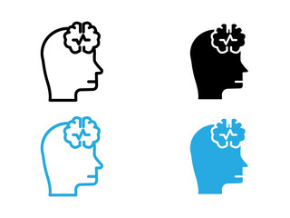 Epilepsy icon black and white vector outline sign