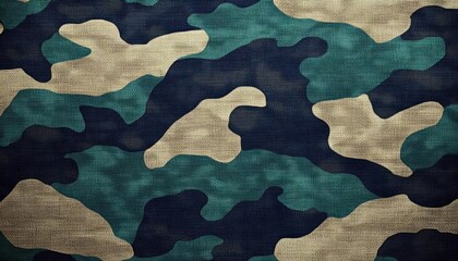 Camouflage patterns mixed with geometric shapes, seamless repeat, rugged and bold, illustration seamless pattern fabric, no blur, photo not dark, everything is clear, copy space