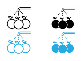 Fruits Washing icon black and white vector outline sign