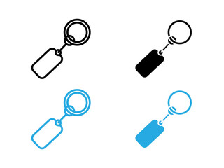 Key Chain Icon black and white vector outline sign