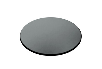 Uranium disc for the construction of a nuclear power plant that will produce electricity. On isolated transparent background.