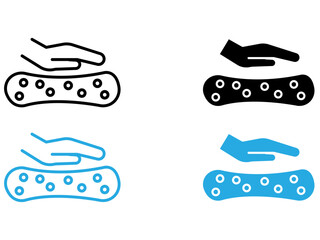 Latex mattress material icon black and white vector outline sign