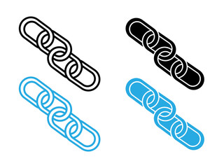 Link chain icon black and white vector outline sign