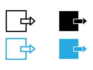Logout icon black and white vector outline sign