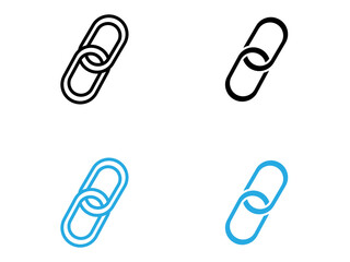 Link icon black and white vector outline sign