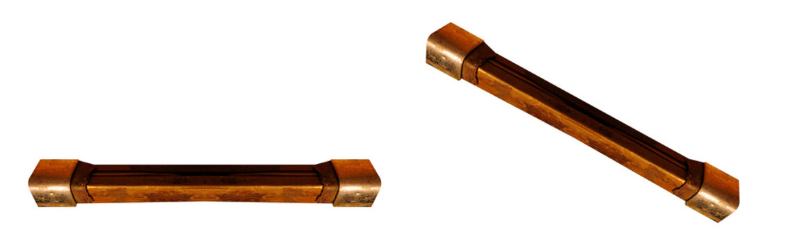 Copper wire for a soldering iron. On isolated transparent background.