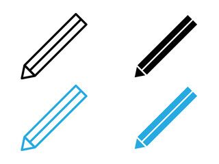 Pencil icon black and white vector outline sign