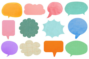 Fototapeta premium PNG paper speech bubble element set, transparent background