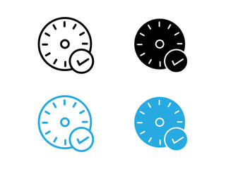 Quick approval icon black and white vector outline sign