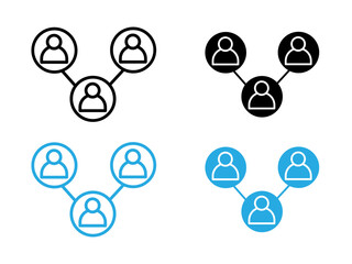 Referrals icon black and white vector outline sign