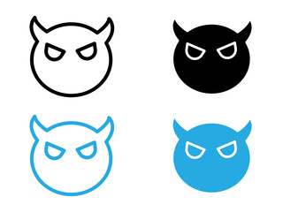 satan evil icon black and white vector outline sign