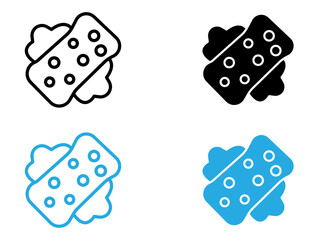 Sponge with foam icon black and white vector outline sign