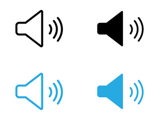 Speaker volume icon black and white vector outline sign