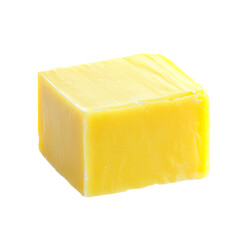 A bar of yellow soap, ready to be used for cleaning and hygiene.