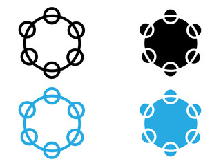 Tambourine icon black and white vector outline sign