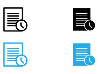 Transaction history icon black and white vector outline sign