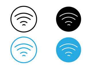 Wifi icon black and white vector outline sign