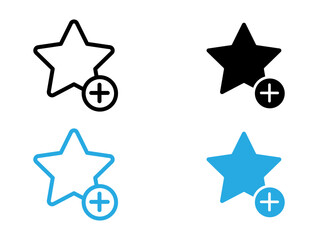 Add to favorite icon black and white vector outline sign