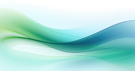 Obraz premium A smooth, flowing abstract design with gradients of green and blue, creating a calming and modern aesthetic.
