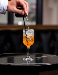 bartender pouring cocktail