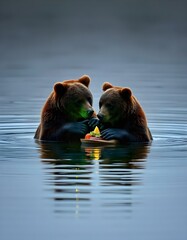 bear in water