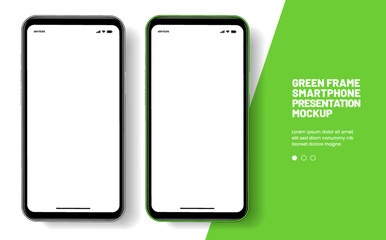 Realistic smartphone mockup. Mobile phone vector with isolated on white background. Device front view. 3D mobile phone with shadow. Realistic, high quality smart phone mockup for ui ux presentation.