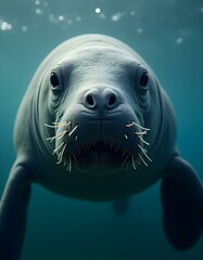 Naklejka premium sea lion swimming