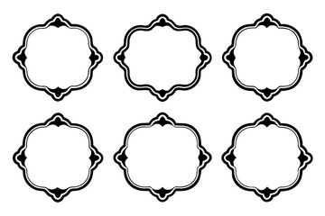 Vintage frames set isolated on white background. Decorative vintage frames,borders rectangular shape. Vector illustration