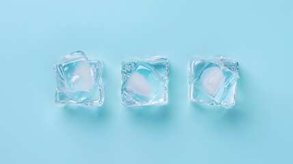 Icy Frozen Transparent Cubes Minimalist Abstract Composition