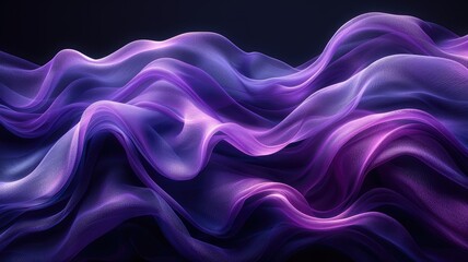 Obraz premium A vibrant, flowing abstract design featuring soft waves in shades of purple and pink, creating a dynamic visual effect.