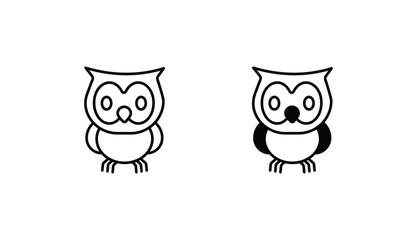 Snowy Owl icon design with white background stock illustration