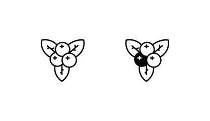 Winter Berries icon design with white background stock illustration