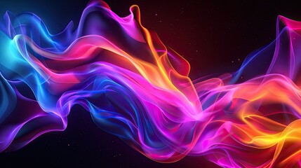 A vibrant, flowing abstract design showcasing colorful waves of light, creating a dynamic and energetic visual effect.