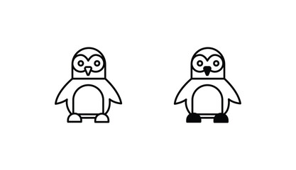 Penguin icon design with white background stock illustration