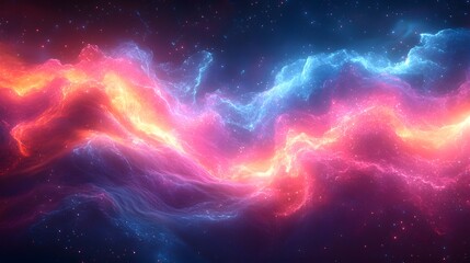 Obraz premium Vibrant abstract design with colorful fractal lightning, creating a dynamic and visually striking wallpaper. 3D realistic rendering highlights the bold and popular features.