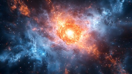 Naklejka premium Science fiction setting featuring a quantum core at the heart of a massive rift, with visible echoes of energy and complex physics visuals. 3D realistic rendering emphasizes the futuristic and