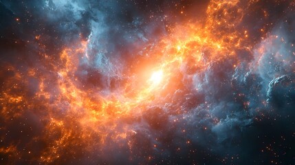 Obraz premium Central nexus of a quantum rift with dynamic energy echoes and intricate physics visuals. 3D realistic rendering highlights the dramatic and futuristic aspects of the science fiction theme.